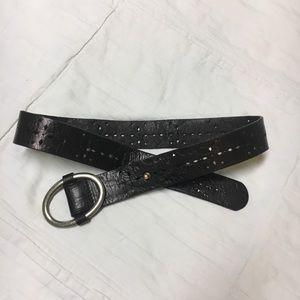Black leather belt